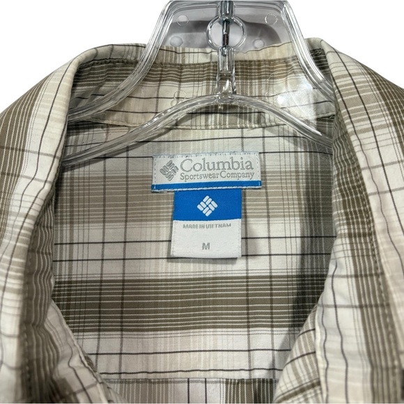 NEW, Columbia Sportswear, Sleeveless Button-Down Plaid Shirt, Size M, Beige - Picture 4 of 9
